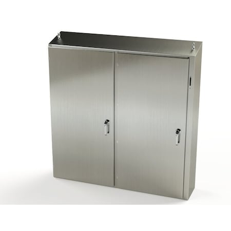 Saginaw Control & Engineering 3 Point Latch with Coinproof/Padlock Handle Electrical Enclosures, 60 in H, 12 in D, 61 in W SCE-60XEL6112SSST